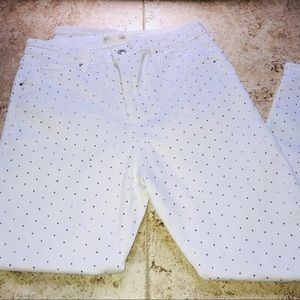 TOPSHOP White Diamanté Jamie Jeans Sz 30